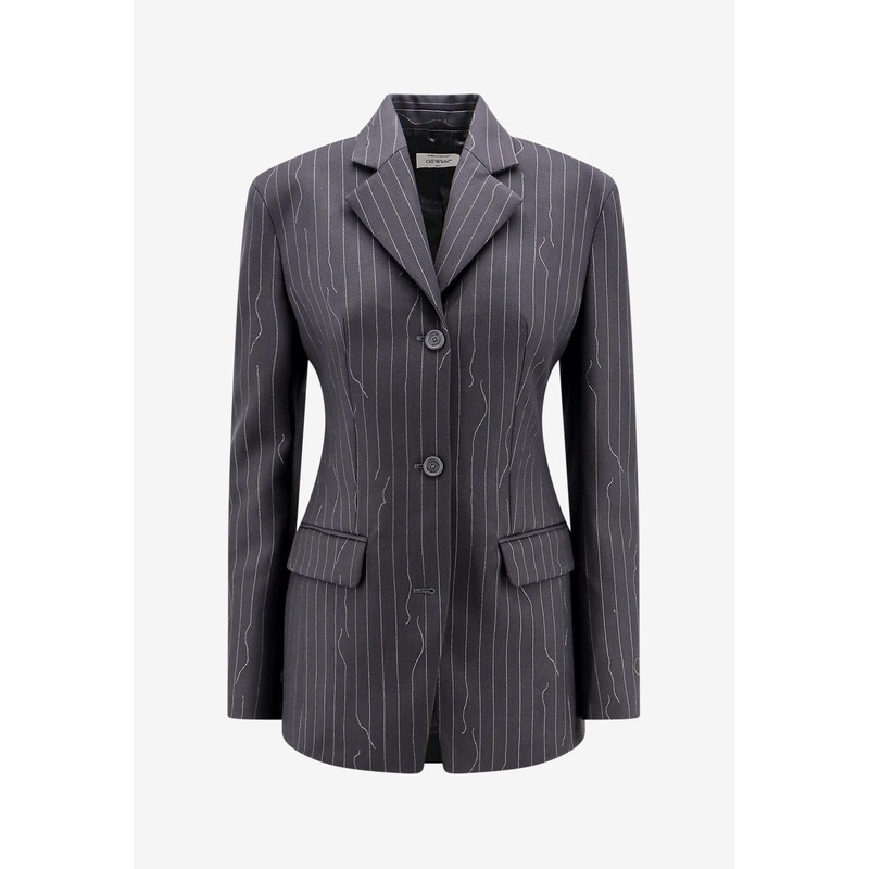 Striped Single-Breasted Blazer