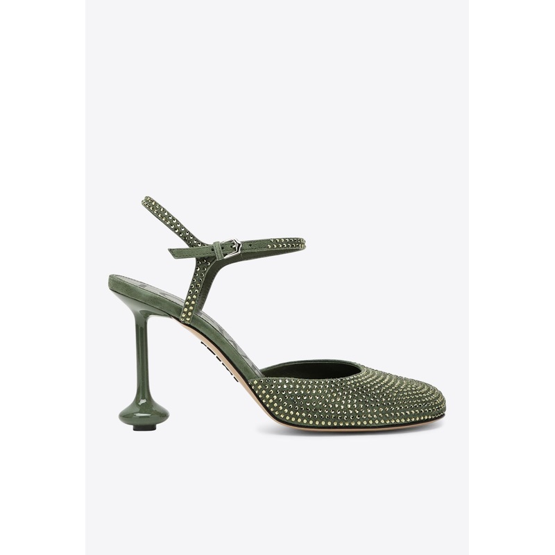 Toy 90 Rhinestone Embellished Suede Pumps