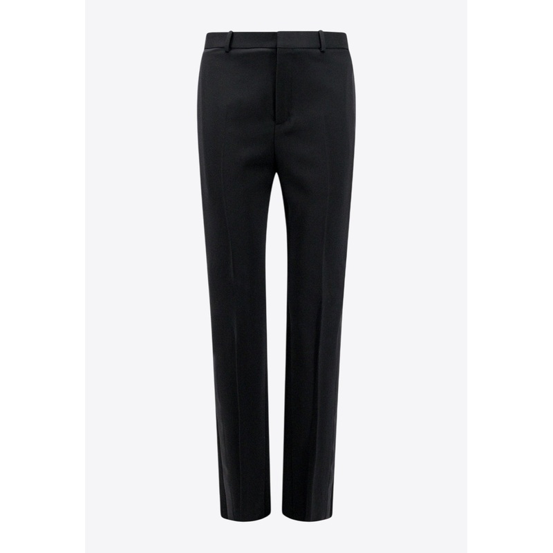 Wool Tailored Pants with Satin-Bands