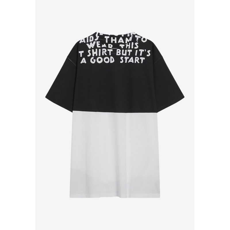 Aids Print Colorblocked T-shirt