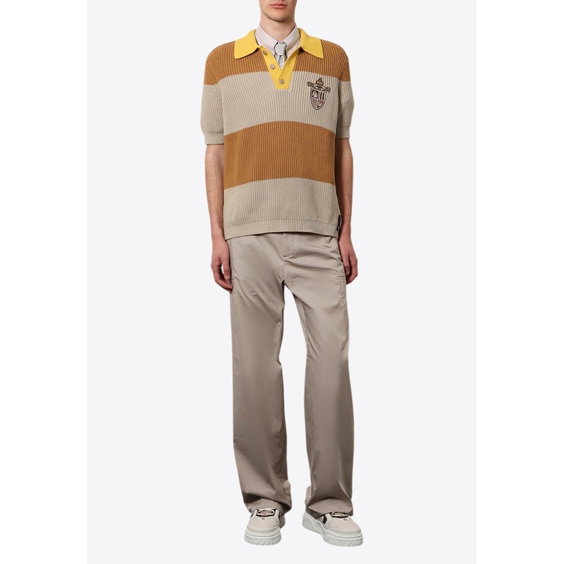 Club Crest Rib-Knit Polo T-shirt