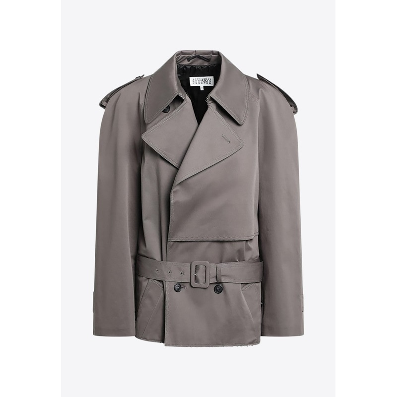 Double-Breasted Short Trench Coat