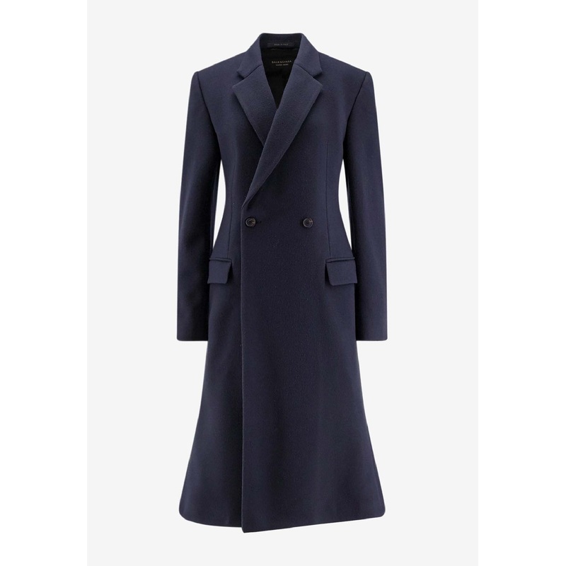 Godet Double-Breasted Wool Coat