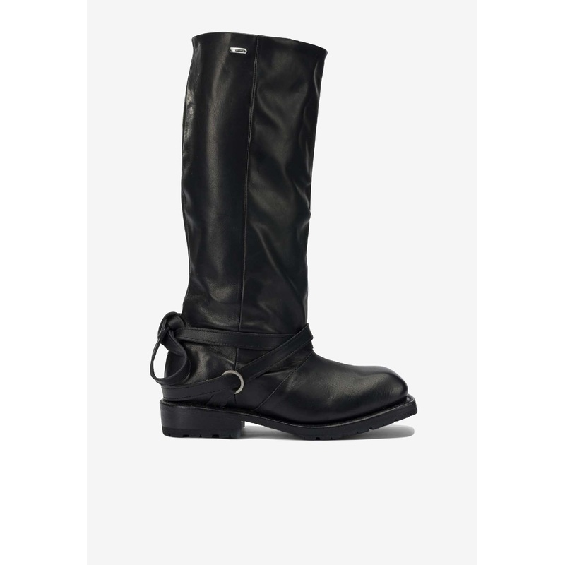 Leather Mid-Calf Boots