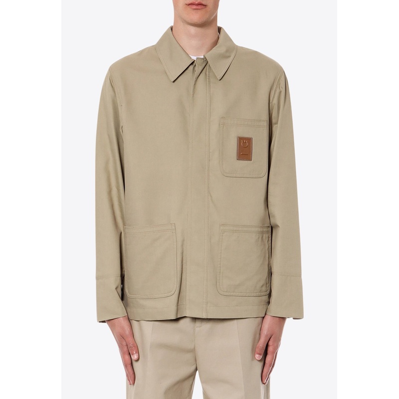 Logo Patch Button-Up Jacket