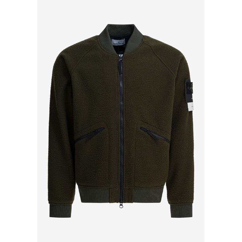 Logo Patch Zip-Up Bomber Jacket