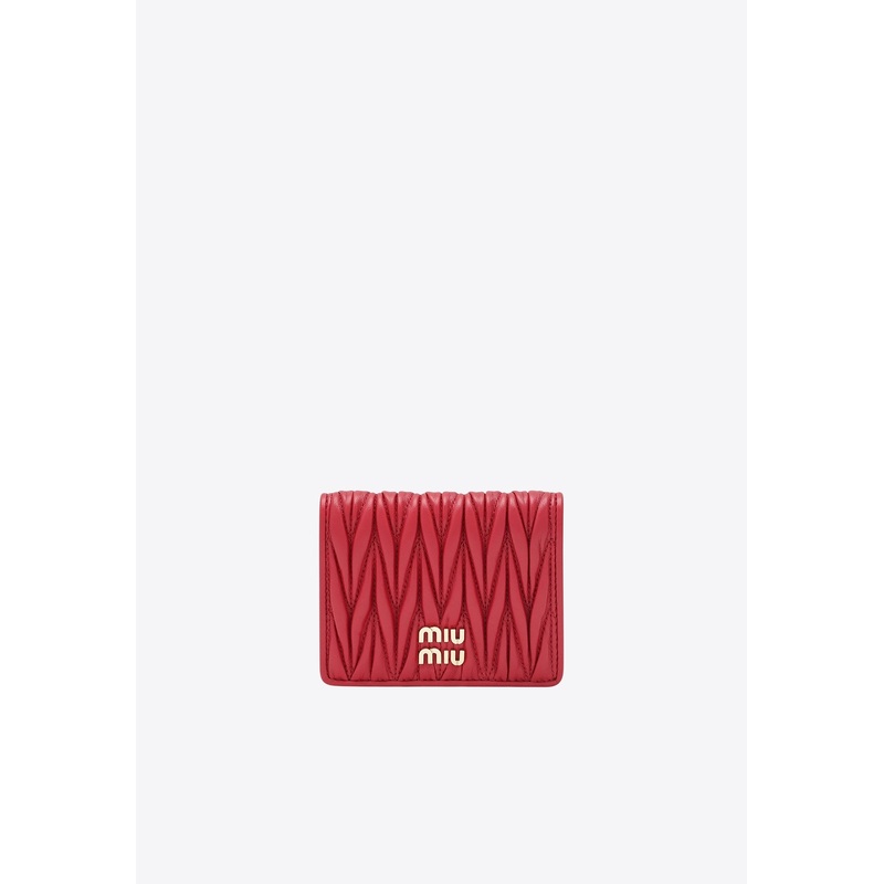 Matelass Nappa Leather Logo Wallet