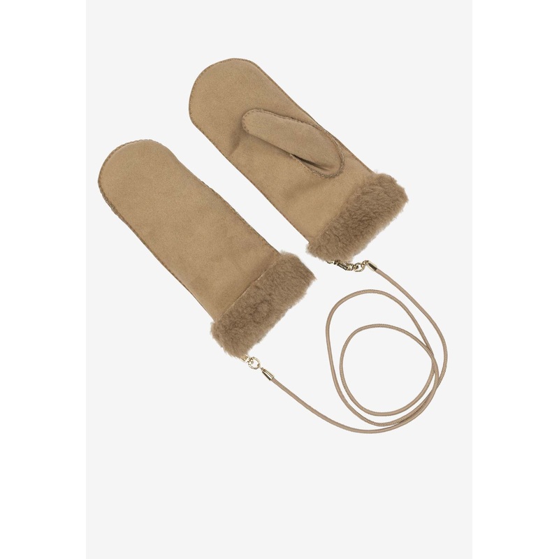 Shearling-Trimmed Wool Gloves