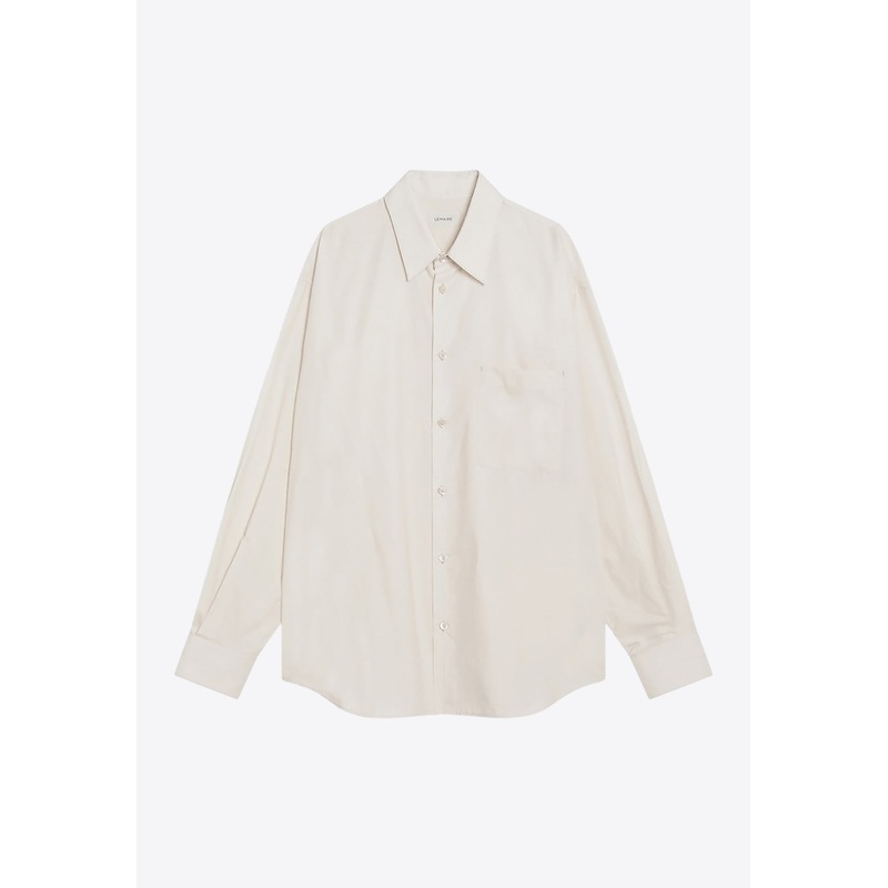 Washed Cotton Long-Sleeved Shirt