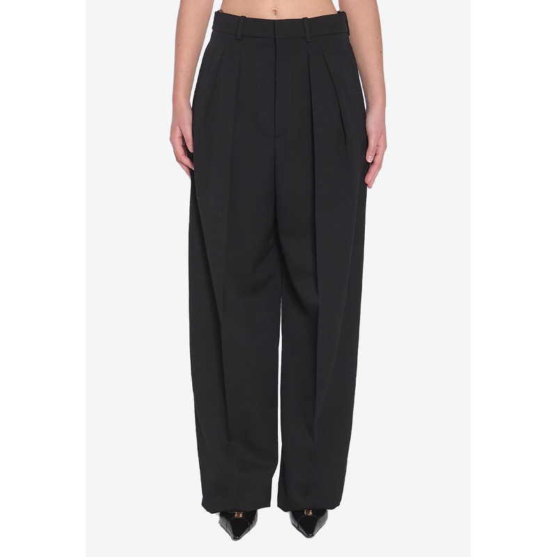 Wide-Leg Wool Pants