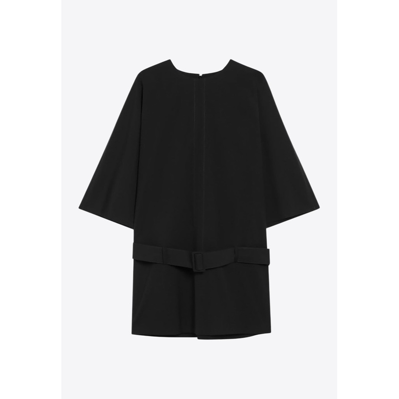 Wool-Blend Belted Mini Dress