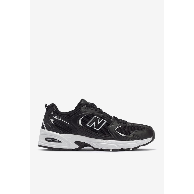 530 Low-Top Sneakers in Black with White