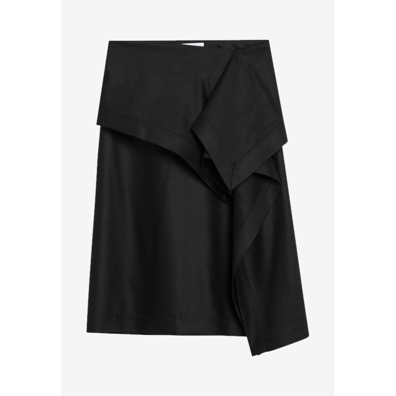 Asymmetric Wool Skirt