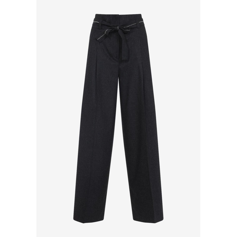 Belted Wide-Leg Pants