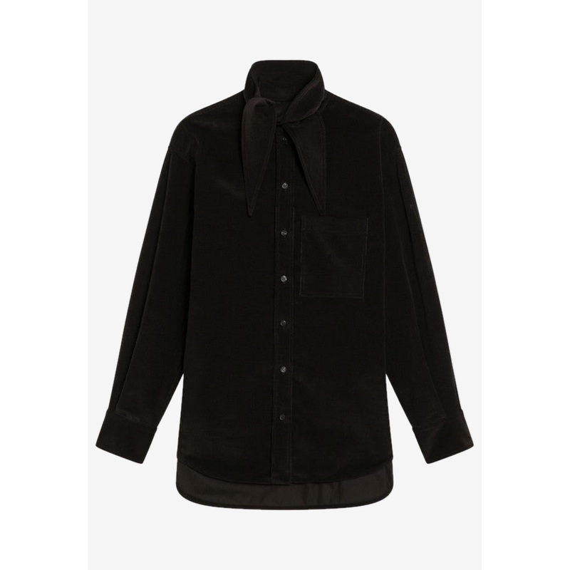 Button-Up Velvet Shirt