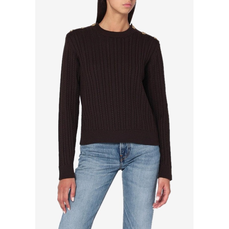 Cable Knit Wool Blend Sweater