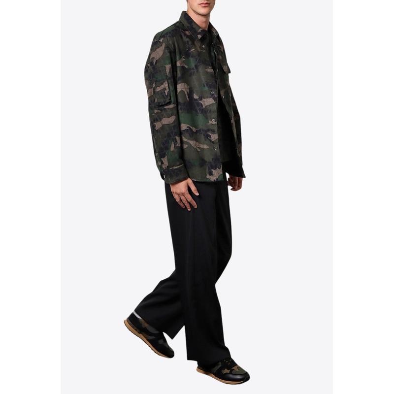 Camouflage Print Buttoned Jacket