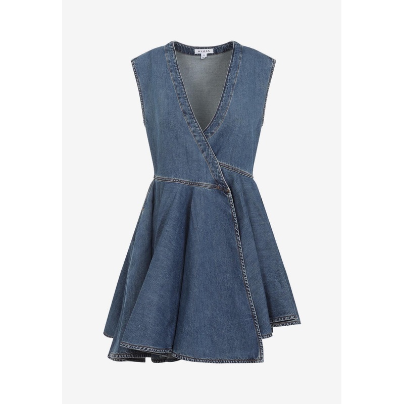 Denim Wrap Mini Dress