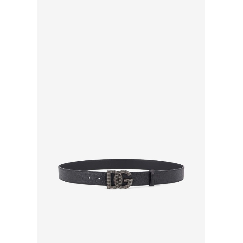 DG Logo Buckle Leather Belt