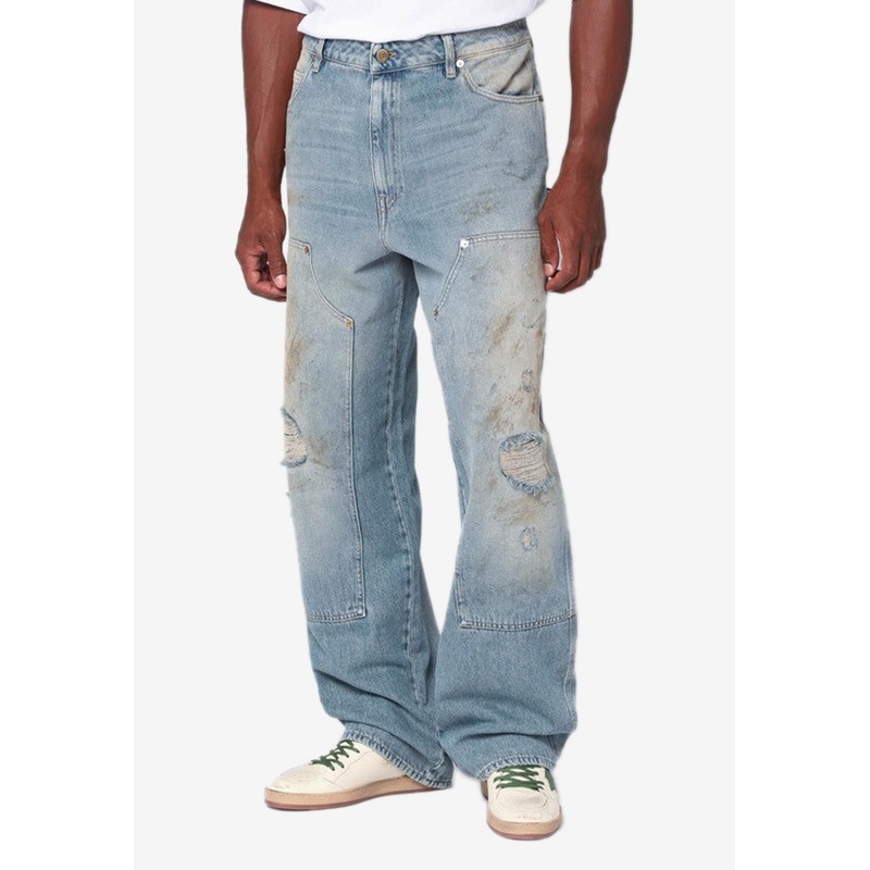 Distressed Washed Jeans