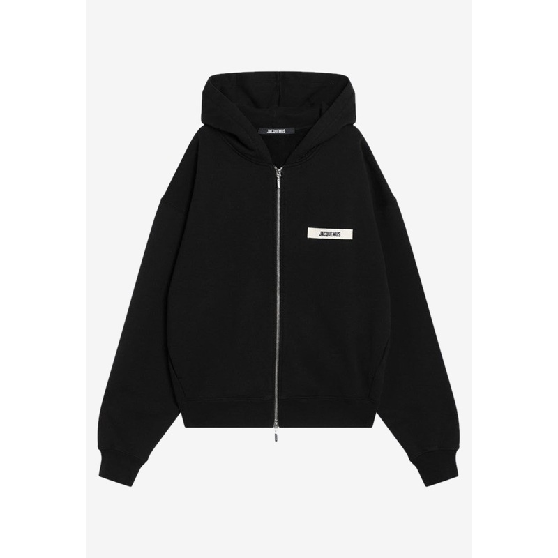 Gros Grain Zip-Up Hooded Sweatshirt