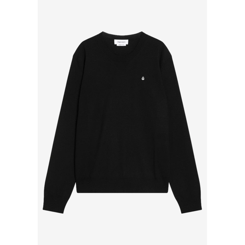 Inverted Skull Wool Knit Sweater