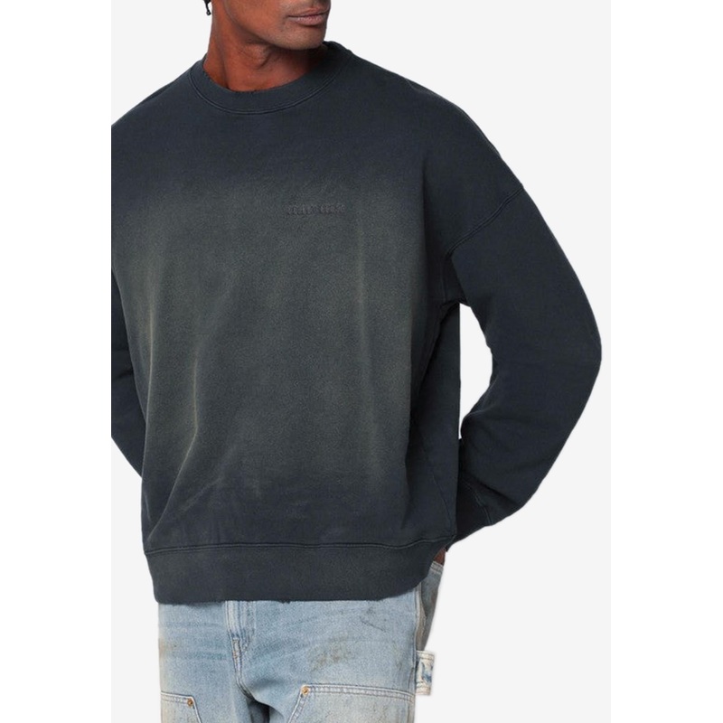 Logo Embroidered Washed Sweatshirt