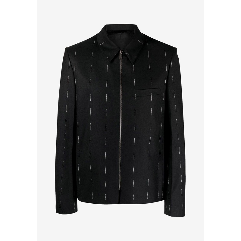 Logo Jacquard Zip-Up Jacket