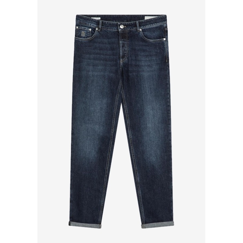 Logo Patch Faded Slim Jeans