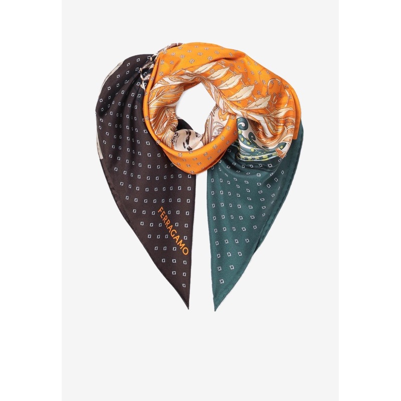 Madras Print Silk Scarf