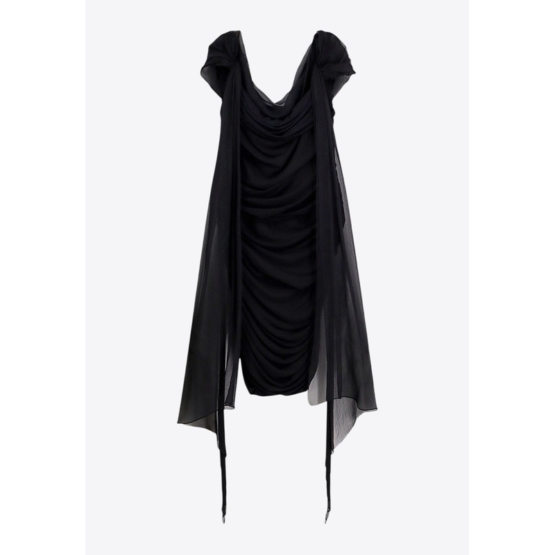 Off-Shoulder Ruched Mini Dress