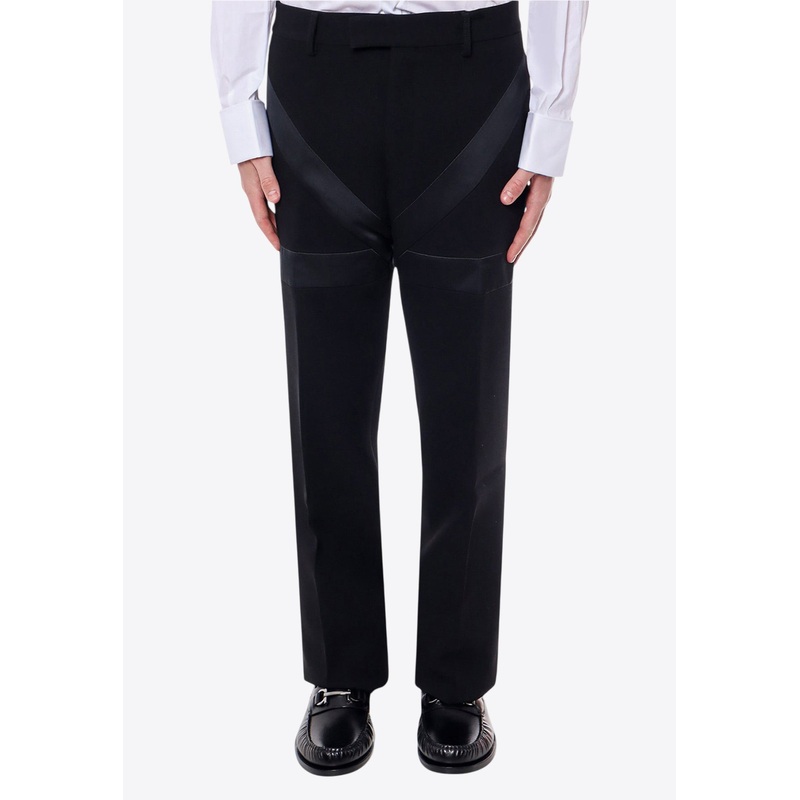 Straight-Leg Tailored Wool Pants