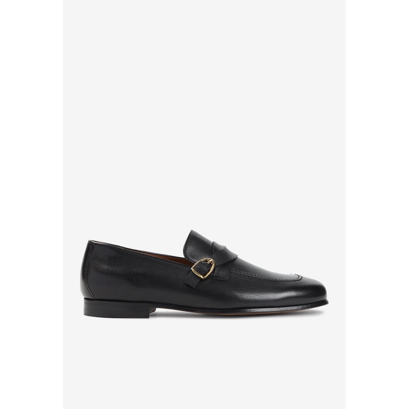 Strapped Leather Loafers