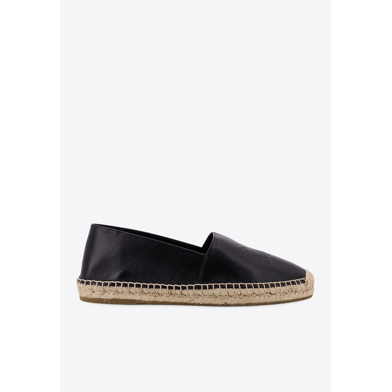 Triomphe Logo Leather Espadrilles