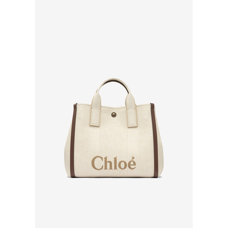 Carry Raffia-Effect Logo Tote Bag