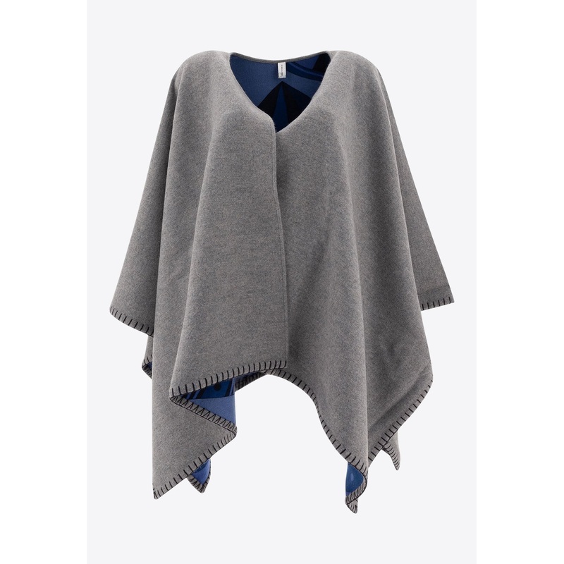 Geometrical Renaissance-Print Reversible Cape