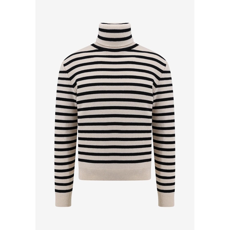 Heritage Cashmere Stripe Turtleneck Sweater