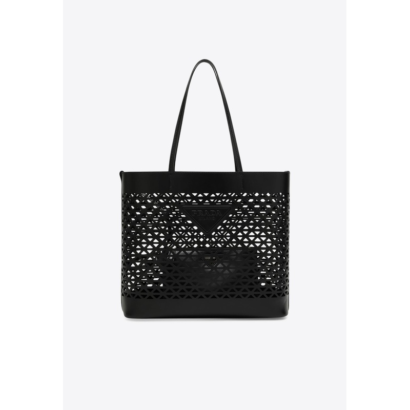 Large Perforated Leather Tote Bag