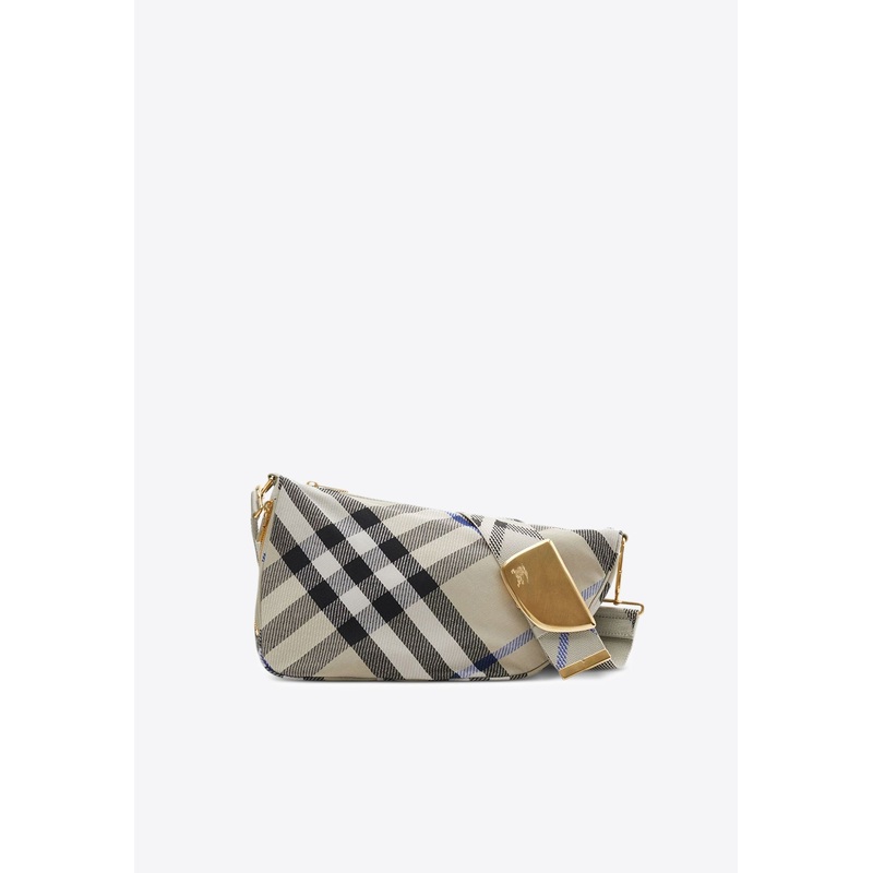 Medium Shield Checked Crossbody Bag