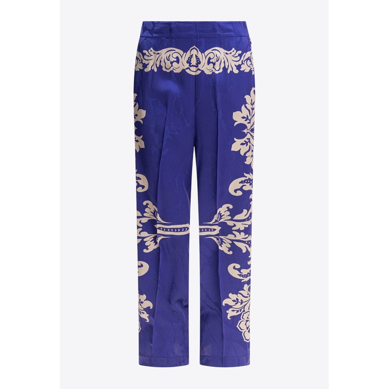 Paisley-Jacquard Pants