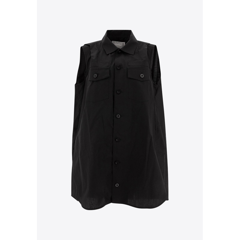 Sleeveless Mini Shirt Dress