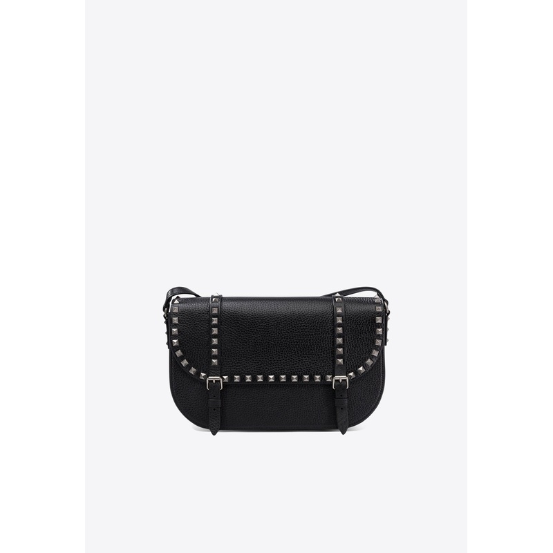 Studded Leather Messenger Bag