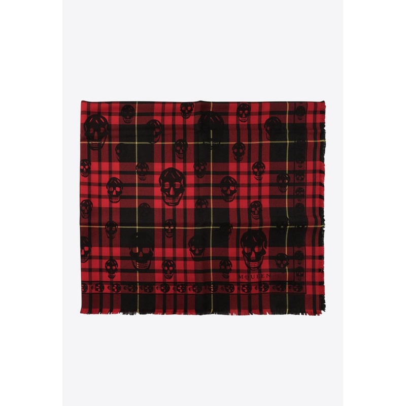Tartan Skull Wool Scarf