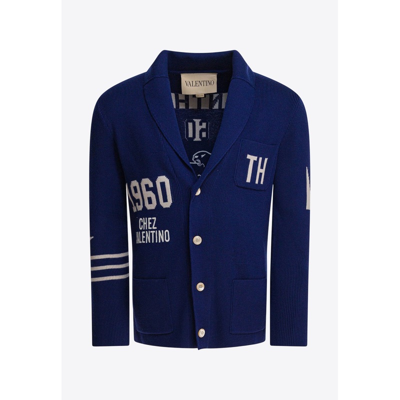 Chez Logo Wool Cardigan