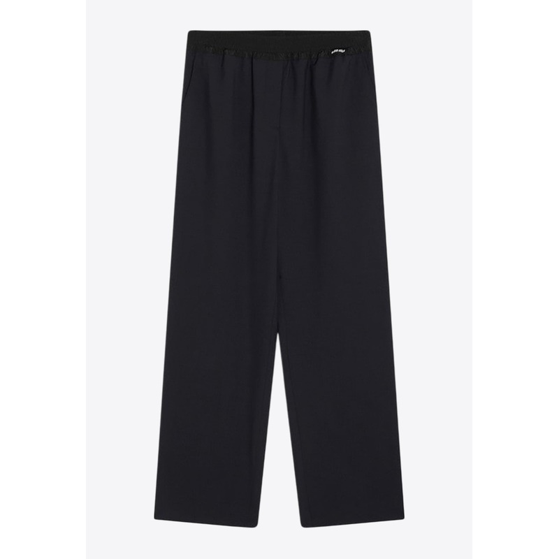 Elastic-Waist Wool Pants