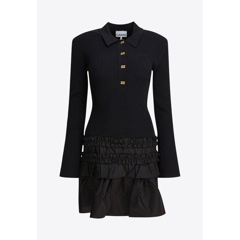 Flared Mini Polo Dress