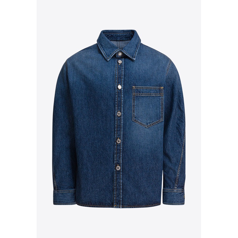 Logo Patch Denim Overshirt