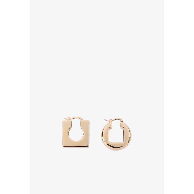 Rond Carre Asymmetric Hoop Earrings