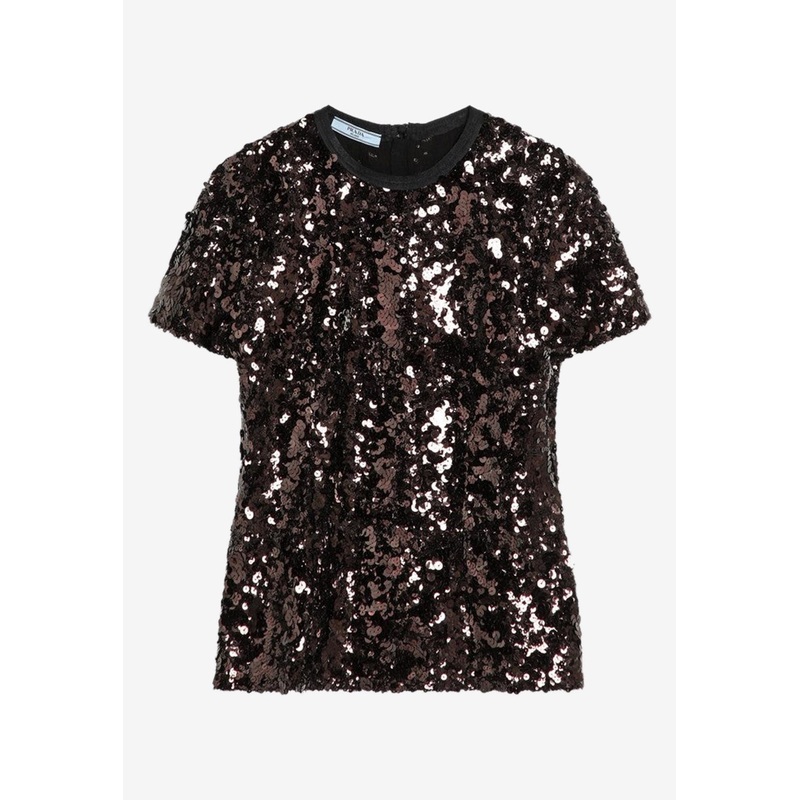 Sequined Crewneck Top