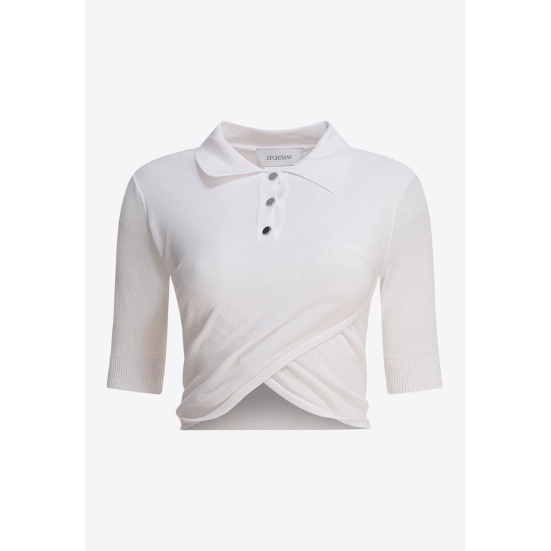 Shaker Crossover Cropped Polo T-shirt